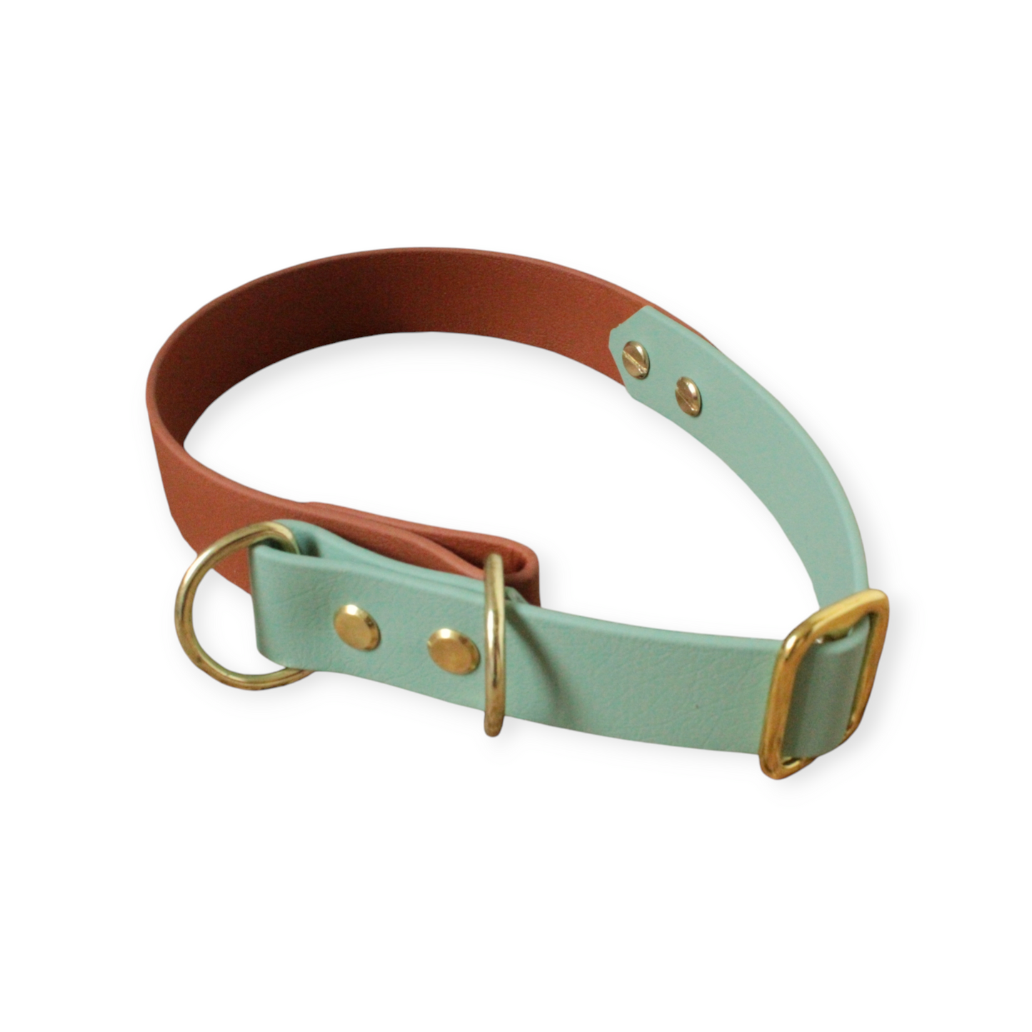 Zugstopphalsband Biothane® salbei cognac