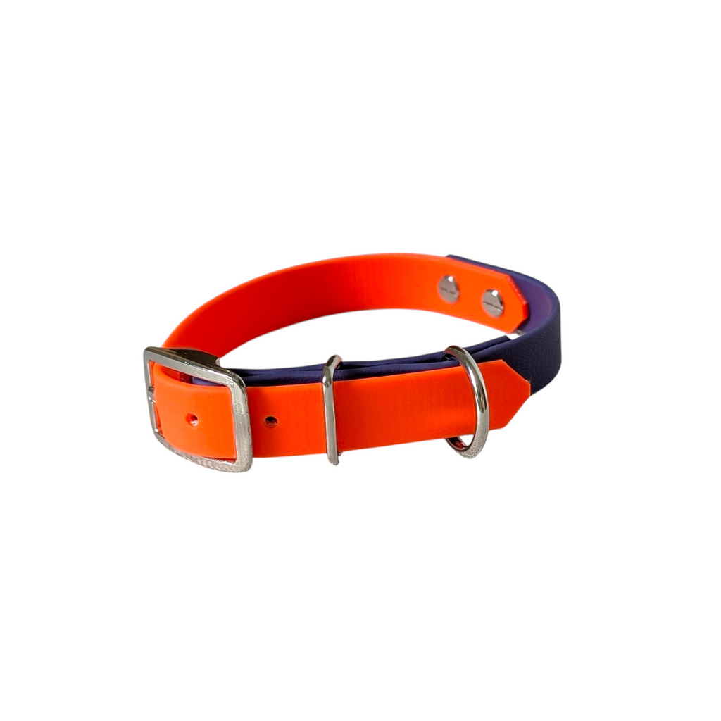 Biothane® Halsband 'Easy Twin' neonorange/lila