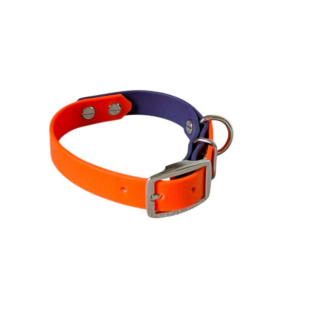 Biothane® Halsband 'Easy Twin' neonorange/lila