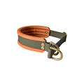 Zugstopp Halsband aus Biothane gepolstert oliv orange