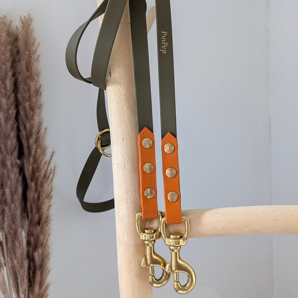 Biothane® Leine oliv/burntorange