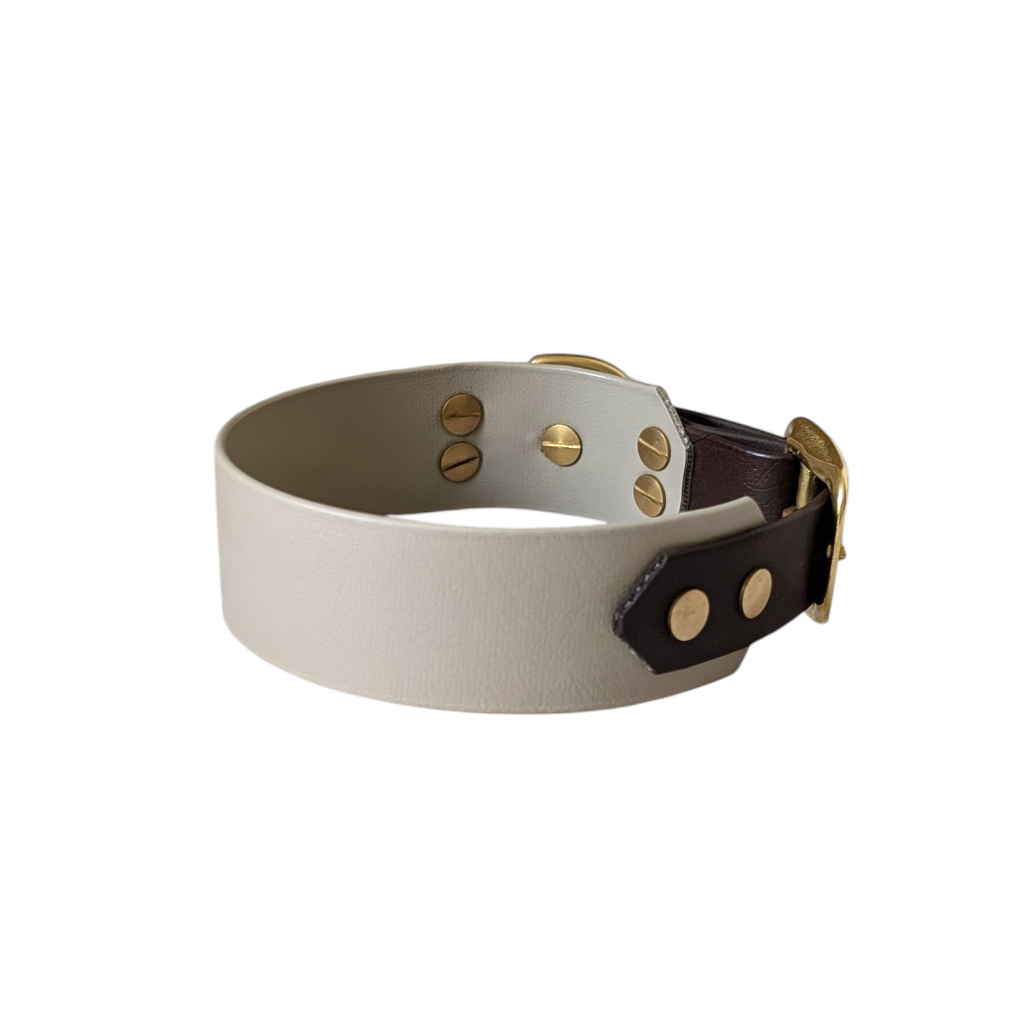 Biothane Halsband taupe x dunklebraun