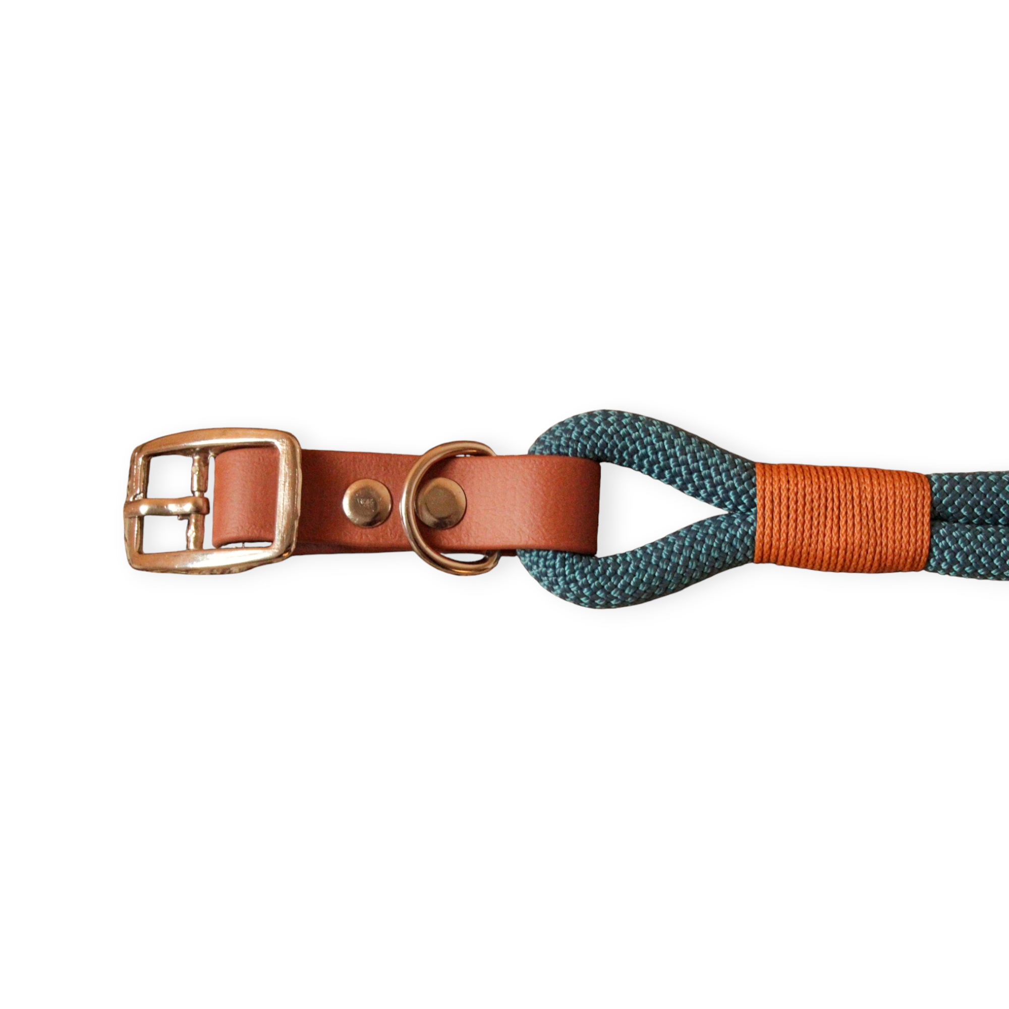 Halsband aus Tau taubenblau/cognac