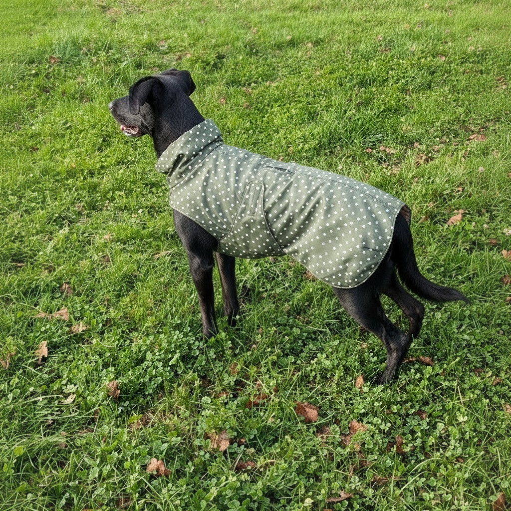 Hunde Regenmantel, Übergangsmantel pistazie