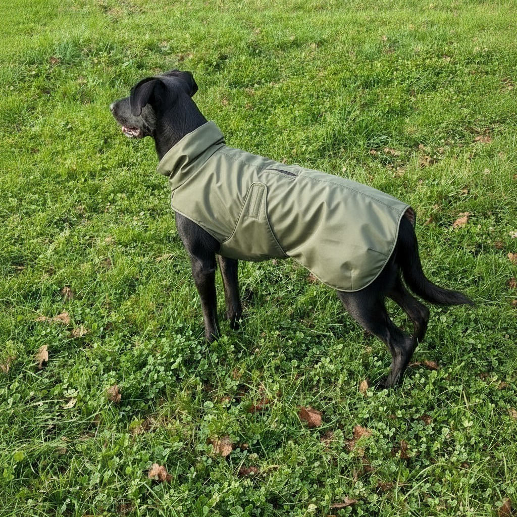 Hunde Regenmantel, Übergangsmantel khaki