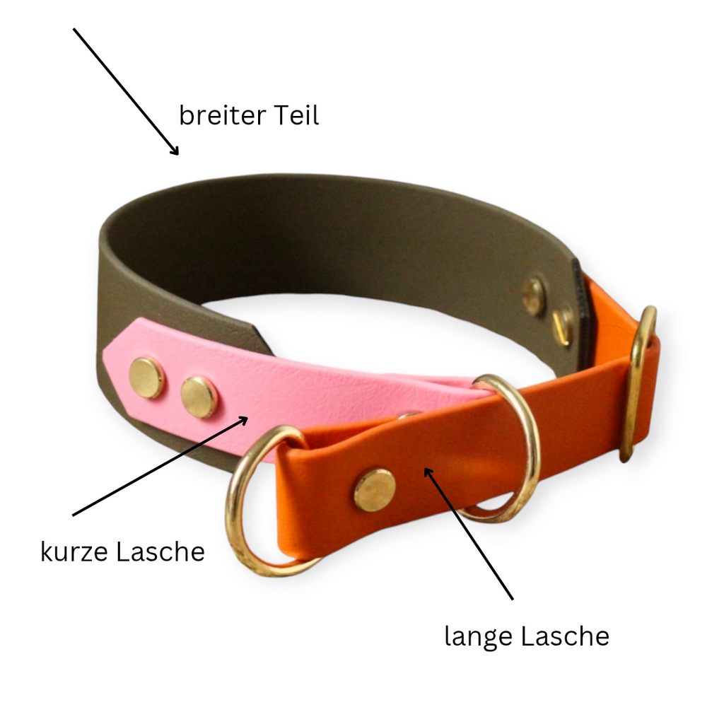 Biothane® Halsband 'Zugstopp Twin' extra breit