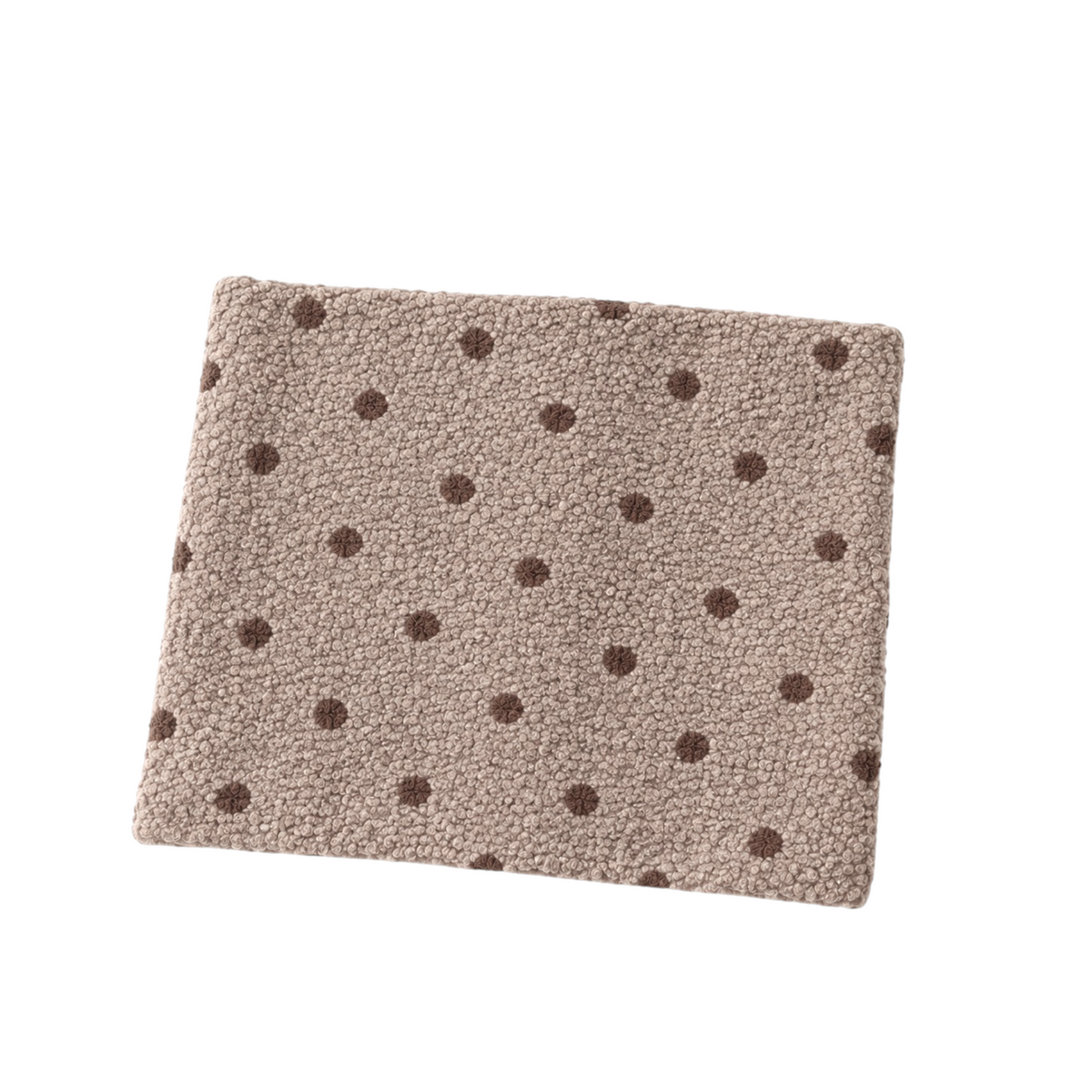 Hundeloop / Hundeschal aus Teddy Stoff in Taupe und Punkten in braun
