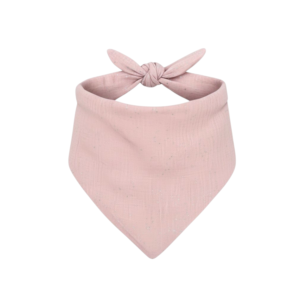 Halstuch Musselin light rose mit silbernen Punkten